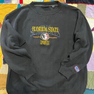 Y2K Florida State Seminoles FSU Black Embroidered Crewneck Large